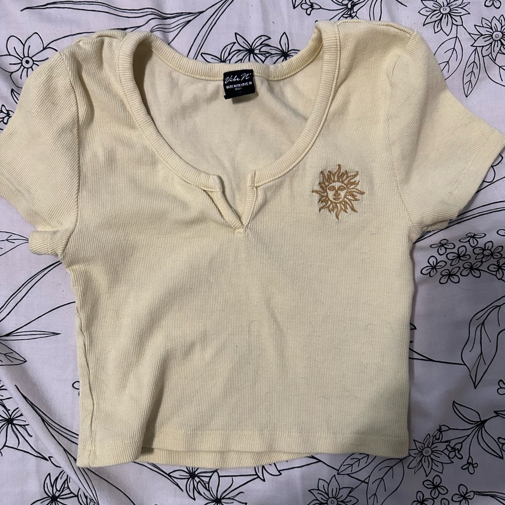 Yellow crop top